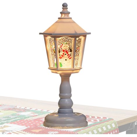 Lanterne Boule À Neige De Noël Vintage Paillettes Alimenté par Piles Lampe Boule À Neige Rotative Pour la décoration intérieure, Salon, Salle à manger, Cheminée, Table, Fenêtre, Intérieur et (1/5)