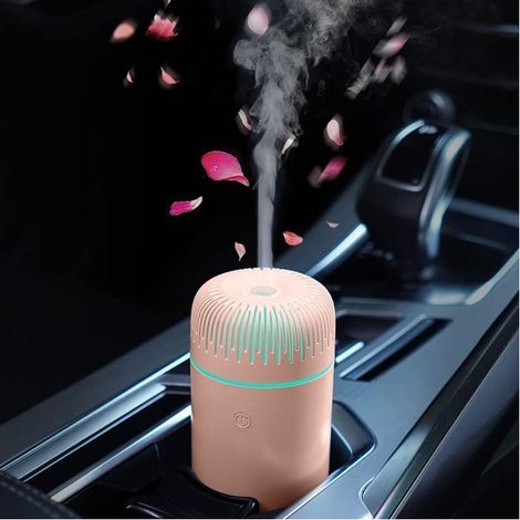 Humidificateur Usb Pour Voiture, Désodorisant, Mini Diffuseur Portable Pour Voiture, Maison, Bureau, Chambre (Rose) (1/5)