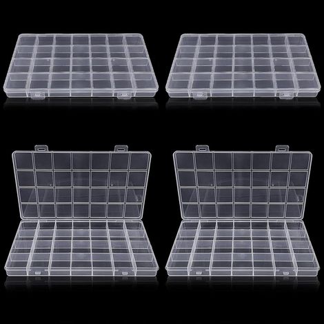 Boîtes Compartiment Transparent – 4 Pièces 28 Compartiments 22x13x1,8cm (1/4)