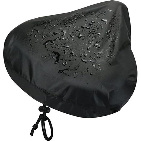 Funda para sillín de bicicleta, 24 x 27 cm, impermeable, con cordón, para una protección óptima contra la lluvia y el polvo, color negro (1/4)