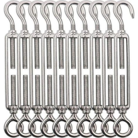 Attache de câble métallique auto-agrippante M5 (tendeur), en acier inoxydable 304, adaptée à la mise en tension de cordes à linge, de fils ou de câbles. (1/5)