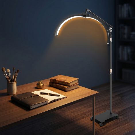 Lampe LED en forme de demi-lune de 40W avec support pour téléphone, lampe en forme de demi-lune réglable avec télécommande, Luminaire (1/5)