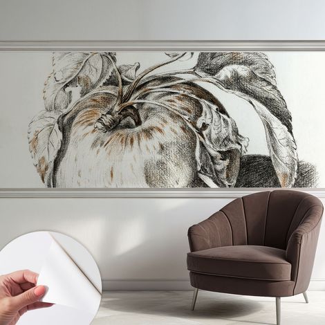Fotomurale adesivo stickers - murali decorativo - soggiorno moderno - effetto realistico - Foglie di melo 250x104 cm (1/5)