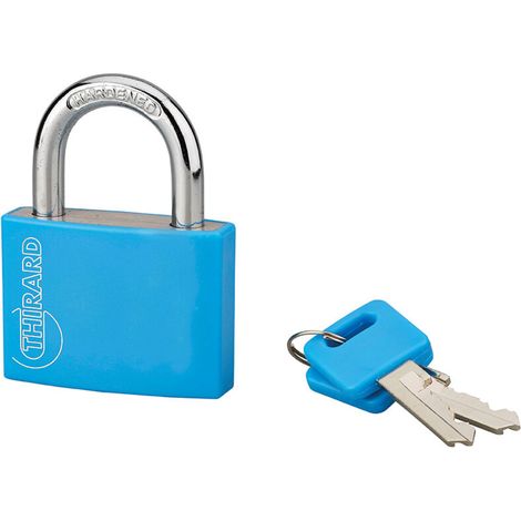 Cadenas à clé TYPE 1 aluminium color 50 mm bleu (1/2)