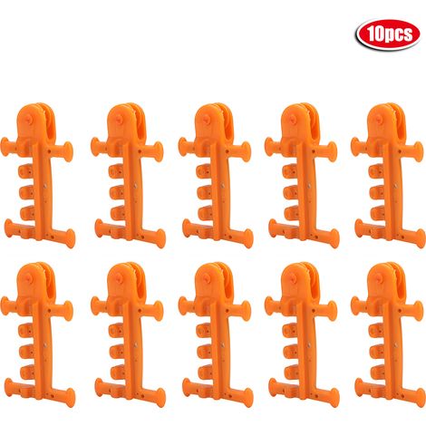 10-teiliges orangefarbenes Flaschenzug-Gewächshauszubehörset zur Befestigung und Belüftung, Kippsicherung (1/5)