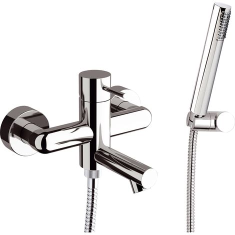 Monocomando vasca con accessori linea ultraminimal cromo