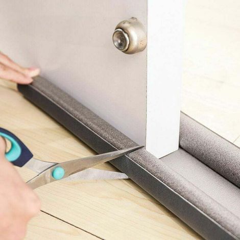 Bas de Porte Double Isolant Boudin de Porte Stop Froid Bas de Porte Isolant Double Boudin Protection Contre Courants d'air Anti Bruit Joint de Porte Interieur Universel Etanche (Gris, 1 Piè (1/5)