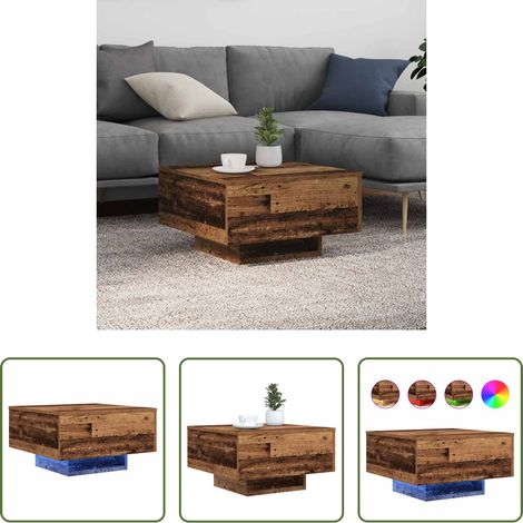 Holz Couchtisch -  Couchtisch Altholz 55 x 55 x 31 cm Holzwerkstoff (1/5)