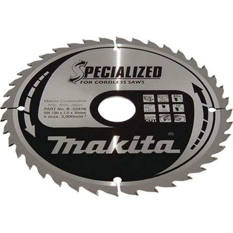 B-32976 Disco sierra circular , Specialized T.C.T, 190 x 30 mm, 40 D