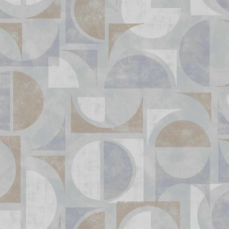 Geometric Wallpaper Grey Gold Metallic Paste the Wall Modern Abstract (1/4)