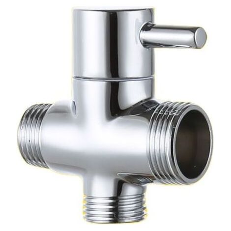 Vanne de dérivation 3 voies en laiton chromé – Filetage mâle 20 mm et 25 mm – Installation facile pour contrôle du flux d'eau (1/5)