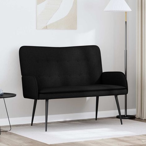 Sofá de 2 Plazas Negro 115 x 61 x 87 cm Tela