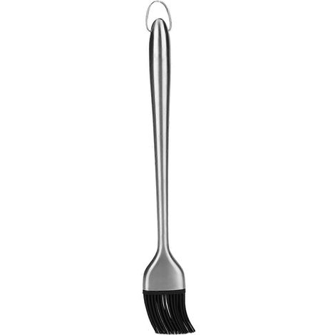 Pinceau à badigeonner pour barbecue avec manche en acier inoxydable et tête en silicone (30 cm)