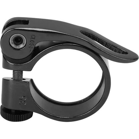 Collier de selle de vélo en alliage d'aluminium noir, 34,9mm, serrage rapide robuste pour tube de selle (1/5)