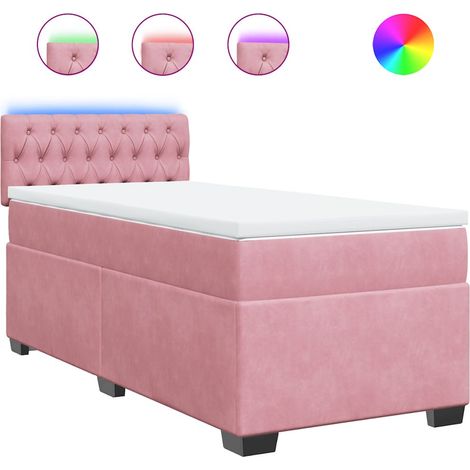 Maison Exclusive - Boxspringbett mit Matratze Rosa 80x200 cm Samt (1/5)