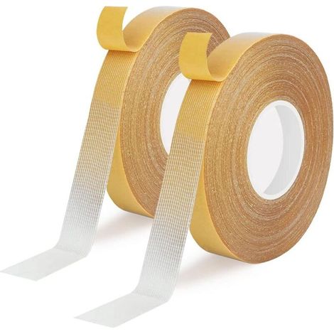 Heavy Duty Double Sided Tape Rolls, 15mm x 20m, Extra Strong Clear Adhesive Tape, Multi-Purpose, Traceless, for Carpets, Floors, Walls (2 Rolls) (1/5)