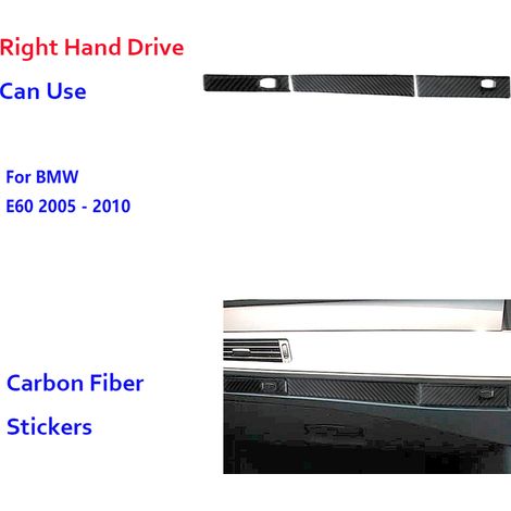 (RHD B) Autocollants de garniture de panneau porte-gobelet copilote en fibre de carbone - Accessoires de style automobile compatibles avec les anciennes BMW Série 5 E60 (2005-2010) (1/5)