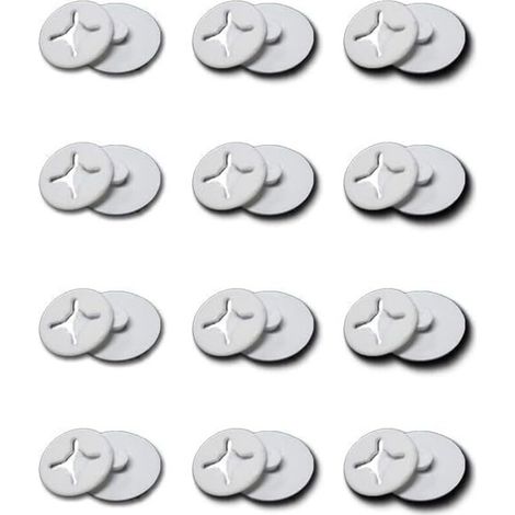 Set mit Befestigungsknöpfen für Moskitonetze, Fenster, Dachfenster, kein Bohren erforderlich (12 Stück, Weiß) (1/4)