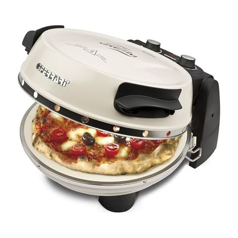 G3Ferrari G1003217 Napoletana Icy Cream - Horno de pizza eléctrico, hasta 400 °C, con piedra para pizza, 2 piedras/pizzas y platos, etc. en 3 minutos, también apto para mesa y jardín