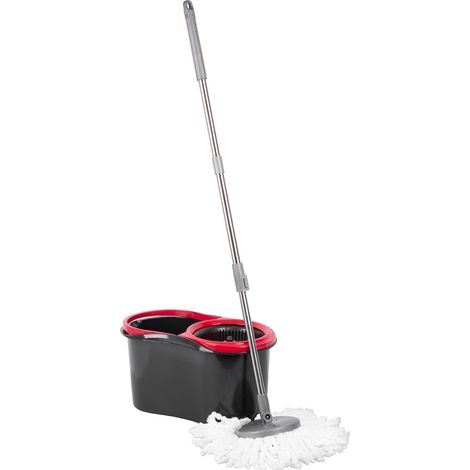 Reinigungsset Strend Pro TURBOSTAR BLACK EDITION, rotierender Bodenwischer + Eimer 13 Lit., Teleskopstiel