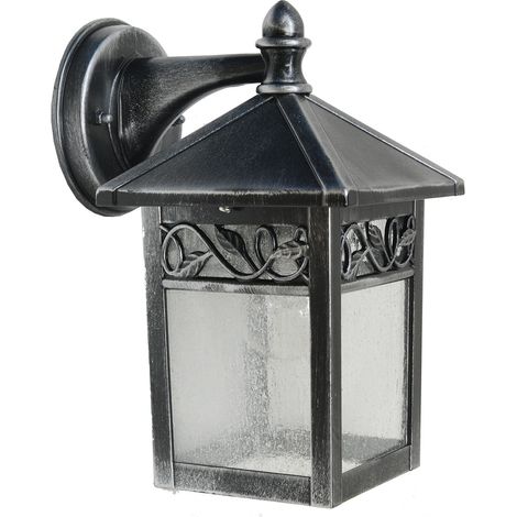 Elstead Winchcombe - Lanterne murale extérieure à 1 ampoule noire, argent IP44, E27 (1/5)