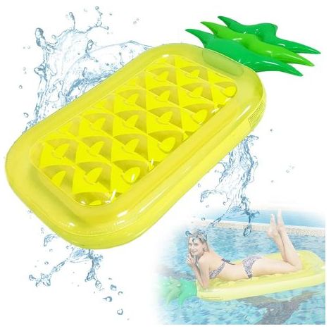 Aufblasbare Matratze für Erwachsene, 180 cm – Ananas-Poolliege – Freizeitliege für Pool, Strand und Meer (1/5)