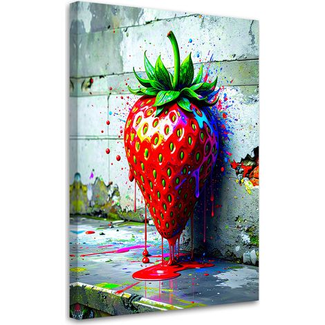 Tableau déco Fraise abstraite en 3D 40x60 (1/4)