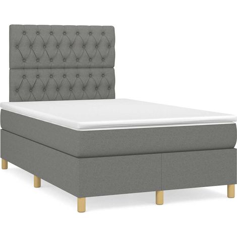 Boxspringbett mit Matratze & LED Dunkelgrau 120x190 cm Stoff (1/5)
