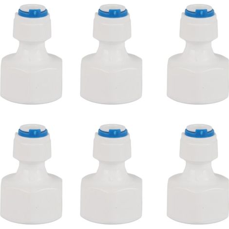 Jeffergarden Lot de 6 raccords rapides à enclenchement femelle 1/4" (diamètre extérieur) vers 1/2" (filetage femelle) pour filtre à eau par osmose inverse-DOU