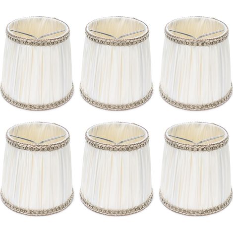 Set mit 6 Stofflampenschirmen für moderne Kronleuchter, Tischlampen mit E14-Fassung, dekoratives Accessoire.