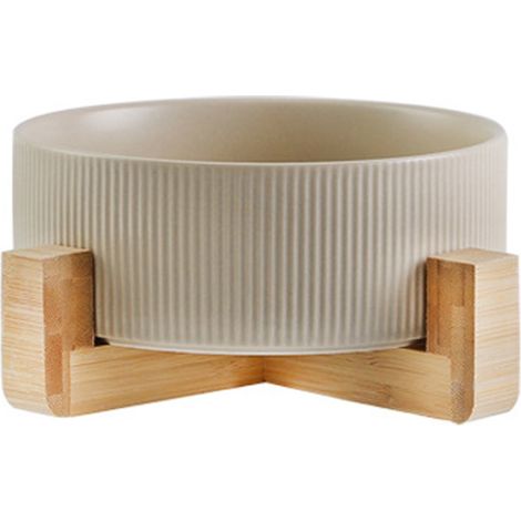 Gamelles en céramique pour chiens avec support en bois, gamelles pour eau et nourriture, gamelles lestées pour chiens