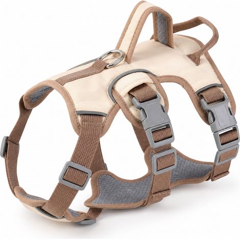 harnais et laisse solide et durable L 32 x 29 cm beige