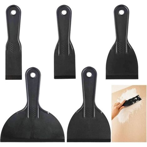 Outil de grattoir,5Pcs Couteau à Mastic,Outil de Grattoir Flexible, Mur Couteau à Mastic Outil de Grattoir (1.5/2/3/4/6inch) (1/4)