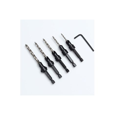 2 sets de 5 fraises à chambrer HSS impériales – Foret conique pour vis tête fraisée – Travail du bois et métaux tendres