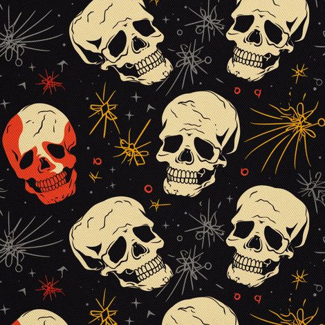 Tela Oxford decorativa para exteriores - Motivo de calavera I DX4169 (1/5)