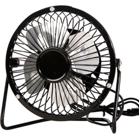 Mini ventilatore da scrivania USB (10 cm), ventilatore portatile ad alta portata per scrivania/tavolo in dormitori studenteschi (nero) (1/5)