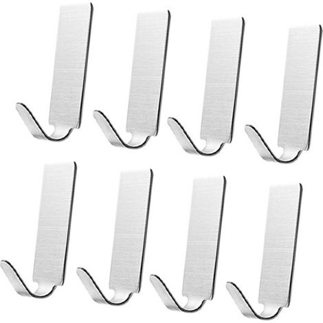Selbstklebende Wandhaken aus Edelstahl 304, 4,4 x 2,5 x 1,1 cm, 8er-Pack – Stabile, bohrfreie Montage für Wohnzimmer und Küche (1/5)