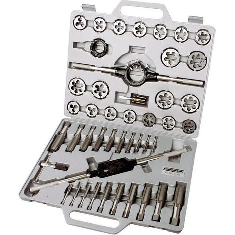 Brüder Mannesmann M53245 KIT maschi e filiere 45 parti metrica M6, M8, M10, M12, M14, M16, M18, M20, M22, M24