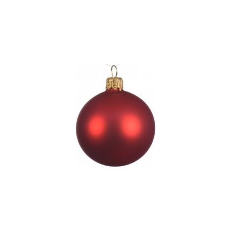 Weihnachtskugel aus Glas MATT Rot 6 cm
