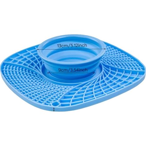 Langsame Futter-Schüssel für Hunde, Interaktives Design, Fördert gesundes Essen, Blau (1/2)