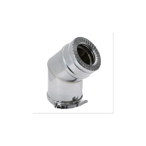 Coude 45° isolé double paroi inox Duoten + bride Ø80/130mm