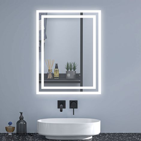 SKY Illuminated Wall-mounted Bathroom LED Mirror with Anti-Fog,white Colour LED Lighting,Memory Function,IP44 Waterproof,6050cm (1/5)
