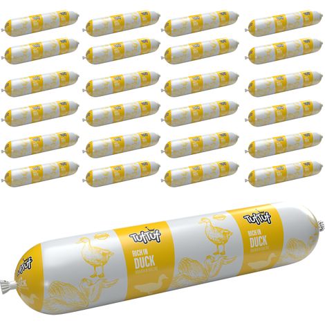 TufTuf Nassfutter für Hunde, Entenriegel, 24 x 900 g, Komplettfutter (1/2)