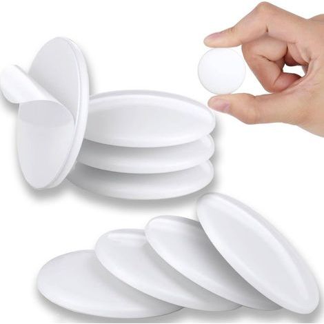 8Pcs Butée de Poignée de Porte Murale, Butée de Porte Blanc Adhésive Butoirs de Porte en Silicone pour Portes De Placard, Cuisine,Salle De Bain,Bureau 40 x 8 mm (1/5)