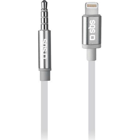 SBS TEADAPTIPJACK35W cable de audio 1 m 3,5mm Lightning Blanco