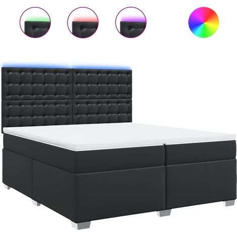 Maison Exclusive - Giroletto a Molle con Materasso Nero 200x200 cm in Similpelle (1/5)