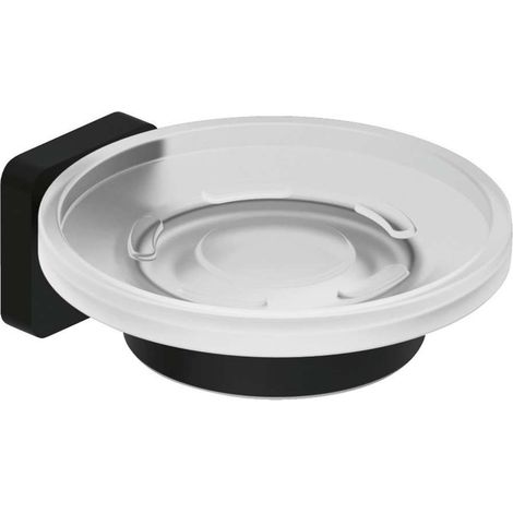 Kludi Vela S - Porte-savon avec support, verre/noir mat 2598539 (1/2)