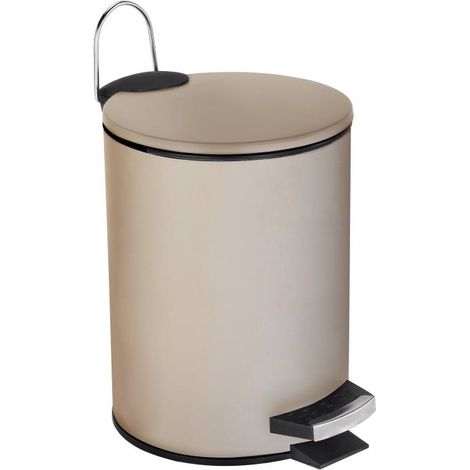 Poubelle de salle de bain 3 L KEVIN beige acier peint en poudre (1/2)