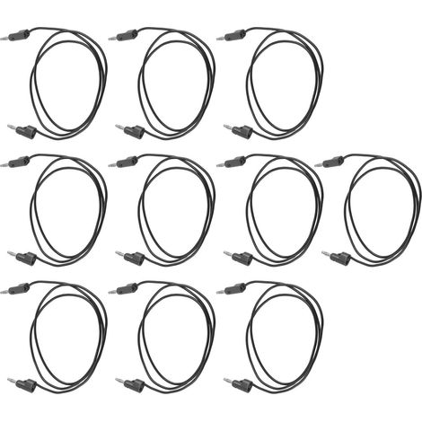 10 Ensembles de Cordons de Test avec Fiches Banane Mâle à Mâle, Noyau en Laiton pour Tests Électriques, 4MM Noir J.70006 (1/5)
