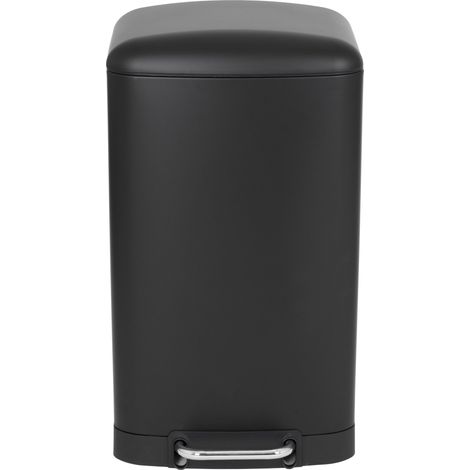 Kitchen Move – Poubelle à pédale inox 40L – Design noir mat – Acier inoxydable robuste – Ouverture sans contact – Couvercle à fermeture ralentie